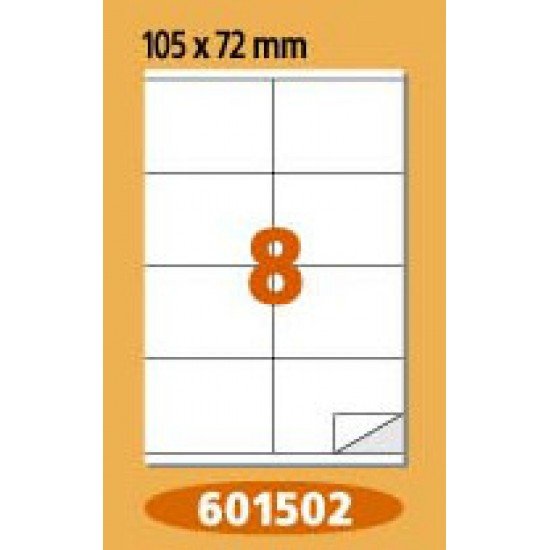 Етикети Laminex, A4, бели, 105 x 72 мм, прави ъгли Етикети Laminex, A4, бели, 105 x 72 мм, прави ъгли