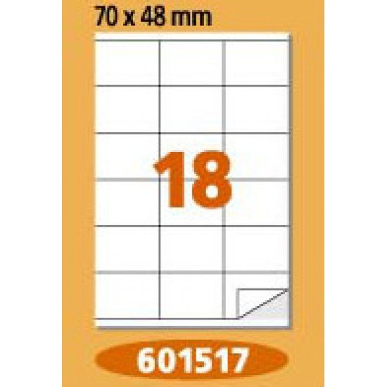 Етикети Laminex, A4, бели, 70 x 48 мм, прави ъгли Етикети Laminex, A4, бели, 70 x 48 мм, прави ъгли