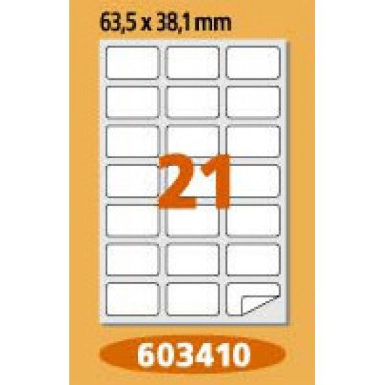 Етикети Laminex, A4, бели, 63.5 x 38.1 мм, прави ъгли Етикети Laminex, A4, бели, 63.5 x 38.1 мм, прави ъгли