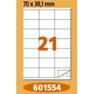 Етикети Laminex, A4, бели, 70 x 38.1 мм, прави ъгли