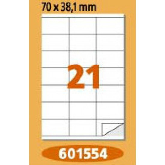 Етикети Laminex, A4, бели, 70 x 38.1 мм, прави ъгли Етикети Laminex, A4, бели, 70 x 38.1 мм, прави ъгли