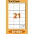 Етикети Laminex, A4, бели, 70 x 38.1 мм, прави ъгли