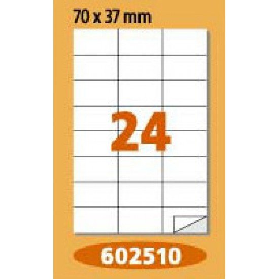 Етикети Laminex, A4, бели, 70 x 37 мм, прави ъгли Етикети Laminex, A4, бели, 70 x 37 мм, прави ъгли