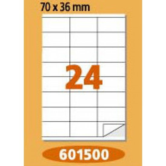 Етикети Laminex, A4, бели, 70 x 36 мм, прави ъгли Етикети Laminex, A4, бели, 70 x 36 мм, прави ъгли