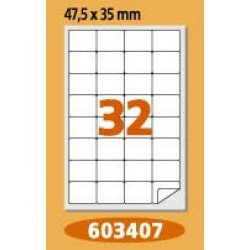 Етикети Laminex, A4, бели, 47.5 x 35 мм, заоблени ъгли