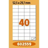 Етикети Laminex, A4, бели, 52.5 x 29.7 мм, прави ъгли