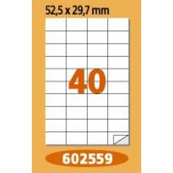 Етикети Laminex, A4, бели, 52.5 x 29.7 мм, прави ъгли