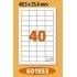 Етикети Laminex, A4, бели, 48.5 x 25.4 мм, прави ъгли