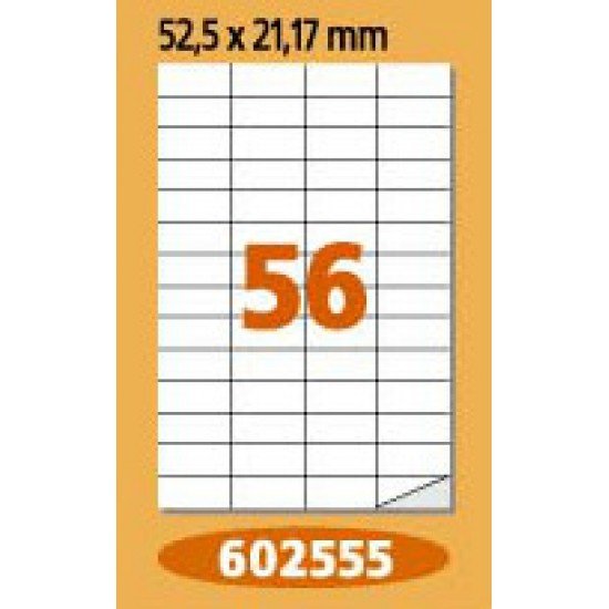 Етикети Laminex, A4, бели, 52.5 x 21.2 мм, прави ъгли Етикети Laminex, A4, бели, 52.5 x 21.2 мм, прави ъгли