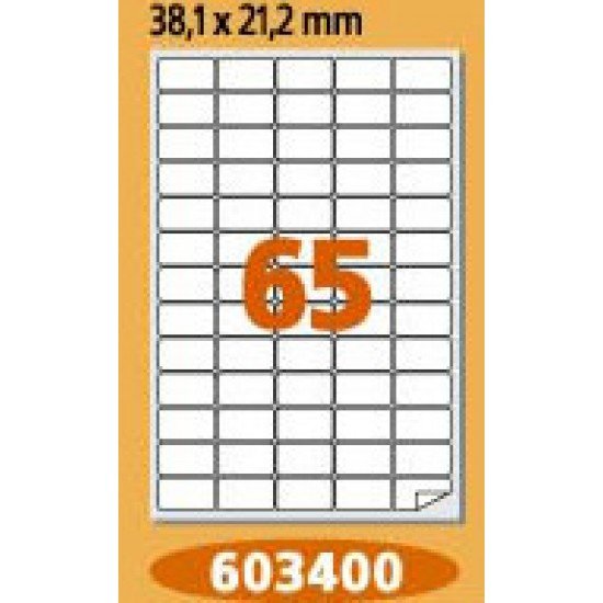 Етикети Laminex, A4, бели, 38.1 x 21.2 мм, заоблени ъгли Етикети Laminex, A4, бели, 38.1 x 21.2 мм, заоблени ъгли