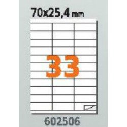 Етикети Laminex, A4, бели, 70 x 25.4 мм, прави ъгли