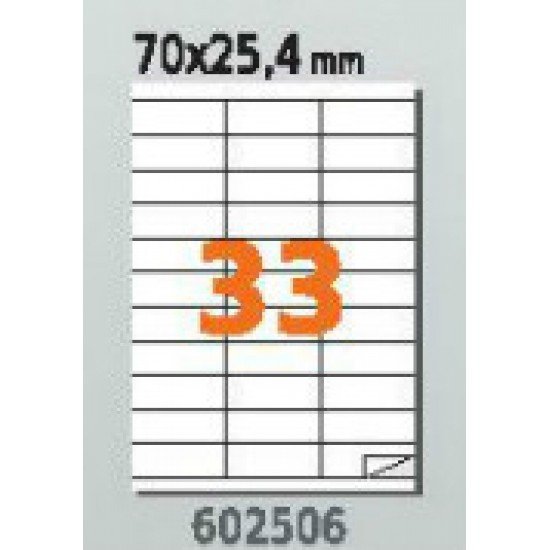 Етикети Laminex, A4, бели, 70 x 25.4 мм, прави ъгли Етикети Laminex, A4, бели, 70 x 25.4 мм, прави ъгли