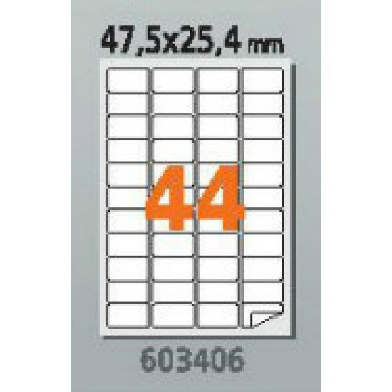 Етикети Laminex, A4, бели, 47.5 x 25.4 мм, заоблени ъгли Етикети Laminex, A4, бели, 47.5 x 25.4 мм, заоблени ъгли